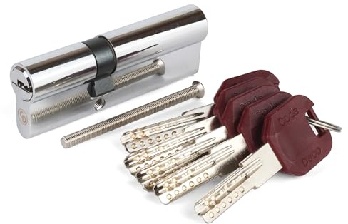 APECS Schließzylinder Sicherheitsschloss Wohnungstür Doppelzylinder 100 (50/50) mm mit 5 Schlüsseln Modell CodeDeco ZM-100(50/50) Chrom