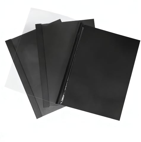 BuroKalos Thermobindemappen, 25 Blatt, 3 mm, A4, Schwarz, Packung mit 25 Stück