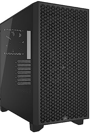 CORSAIR 3000D Airflow Mid-Tower PC-Gehäuse - 2X SP120 Elite Lüfter - Vier-Slot GPU-Unterstützung - Für Bis zu 8X 120mm Lüfter - High-Airflow Design - Schwarz