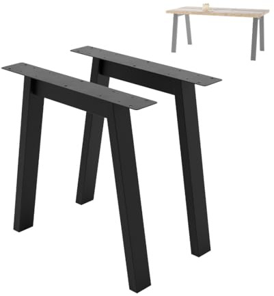NWELD Tischfüsse Tischbeine Metall Schwarz - 2 Stück Tischfüße Tischgestell Metall 11 x 72 cm Tischkufen DIY - Tischbein Set - Tischfuß Loft, Industriestil für Couchtisch, Esstisch, Schreibtisch