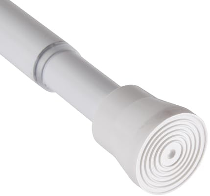 Verstellbare Vorhangstange 120 bis 210 cm (Weiß) Duschvorhangstange Ø16/19 mm ohne Bohren, schrauben oder kleben - Spannstange zum klemmen