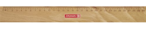 Brunnen 104974030 Lineal / Holzlineal (für Schule und Büro 30 cm, Buchenholz mit Metalleinlage)