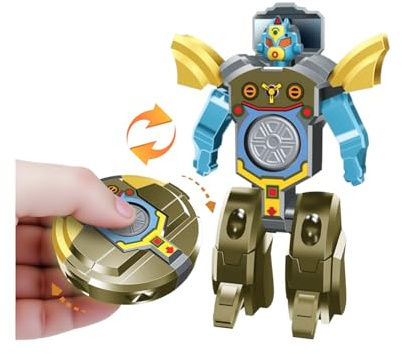 2 In 1 Transformable Roboter Fidget Spinner Spielzeug | Sensorisches Stressabbau Verformbares Mini Roboter Spielzeug Für Kinder & Erwachsene | Reisespielzeug Cooles Handspinner Für Junge/Mädchen Ab 3+