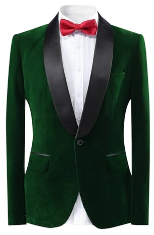 YOUTHUP Samt Sakko Herren Regular Fit Formelle Anzugjacke Hochzeit | Samt-Blazer, 1-Knopf, Schalkragen, Bordeaux, Smoking Jackett, für Abendball und Zeremonie