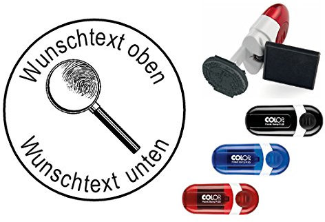 Geocachingstempel « LUPE » mit persönlichen Cachername/Nickname Runder Stempel Geocaching Pocketstempel Vergößerungsglas
