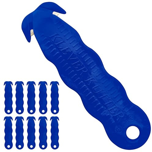 Klever Kutter Blau, einzigartiges Doppelhaken-Design, Einweg-Sicherheitsschneider, 10 Stück