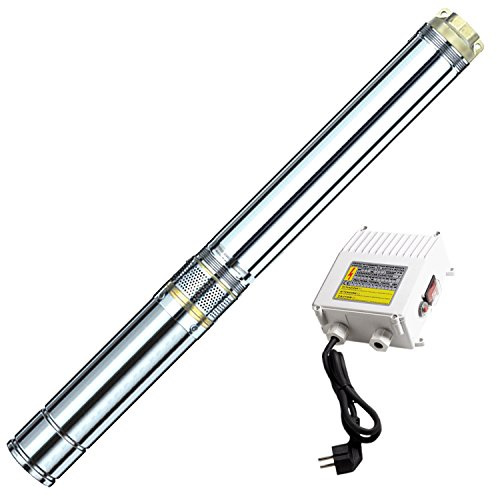 4 750W Tiefbrunnenpumpe 230V 5,9 bar Brunnenpumpe Edelstahl + Schalterbox TAUCHPUMPE GARTENPUMPE