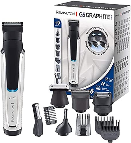 Remington Multi-Haarschneider, Lithium G5, Schwarz, mit 9 Aufsätzen | Graphitbeschichtete Klingen, 90 Min Betriebszeit, Verstellbare Kämme 2–20 mm, Nass- und Trockenanwendungen