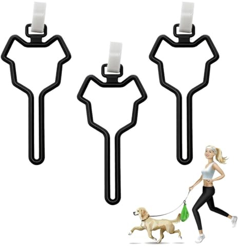 BIRLOZA Kotbeutelhalter, freihändige Halterung für Hundekotbeutel, 3 Stück, für Hundekotbeutel, Hundekotbeutelhalter für Leine, Spender, Zubehör (schwarz)