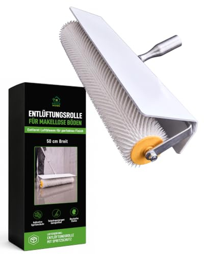 Green Home Entlüftungsroller 50 cm – Profi Stachelwalze mit 11 mm Stacheln & Spritzschutz – Luftblasen-Entferner für Epoxidharz, Estrich & Ausgleichsmasse | Lösungsmittelbeständig | Profi Qualität