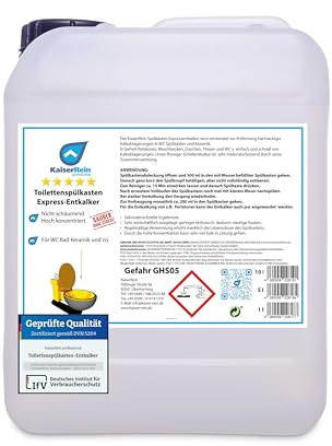KaiserRein Toilettenspülkasten Express-Entkalker im 5L Kanister (Inh.5,5kg) - Extra starker Kalklöser für Kalkablagerungen in WC, Spülkästen und Keramik, Entkalker, Spülkasten Reiniger