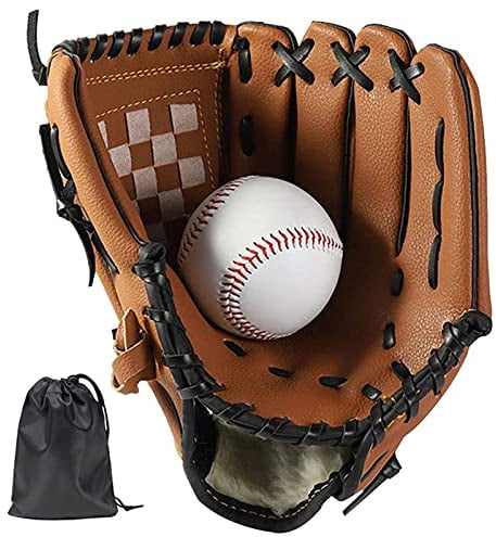 LeapBeast Baseball Handschuhe, Softball Handschuhe mit 1 Ball, Baseball Training Wettbewerb Handschuh Verdicken Dauerhaft Softballhandschuhe für Kinder Erwachsene