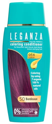 Leganza Farbmaske Haartönung Conditioner 50 Bordeaux, 150 ml | Angereichert mit 7 natürlichen Ölen | Ohne Ammoniak, PPD und Parabene