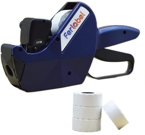 Ferlabel Etikettiermaschine LYC 8 Zeichen + 4 Rollen mit 1.500 Etiketten pro Rolle (Format 26 x 12 mm)