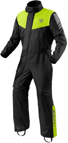 REV'IT! Revit Pacific 4 H2O 1-Teiler Motorrad Regenkombi, schwarz/gelb, M