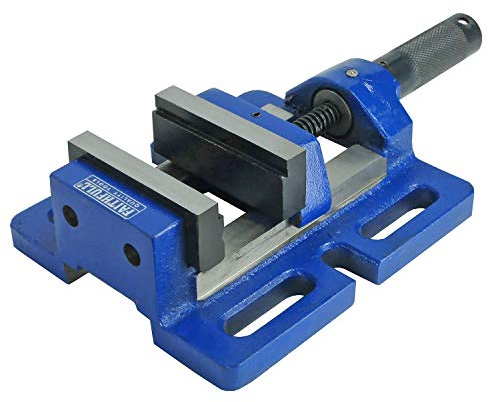 Faithfull Bohrmaschinen-Schraubstock – Unigrip – 75 mm Backenbreite, 70 mm Öffnung, hochwertiges Gusseisen, flacher Schraubstock für Tischbohrmaschinen und Ständerbohrmaschinen