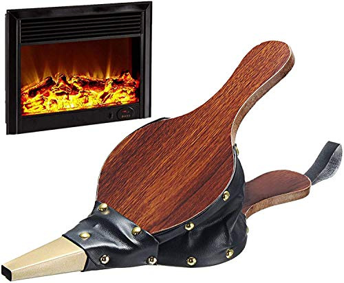 VICMAT Holzbalg für Kamin und Grill, Grillbalg 30,5 x 12,5 cm mit Hängeaufbewahrung, Dunkelbraun