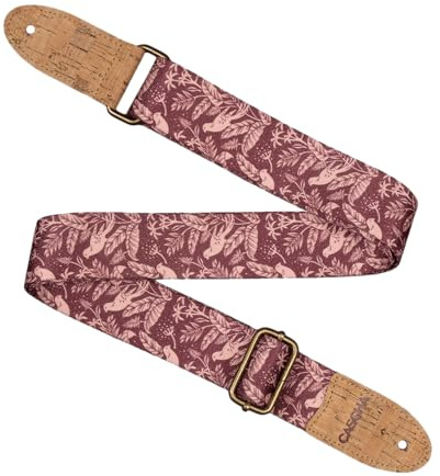 CASCHA Gitarrengurt Vegan - Mauve Birds Farbenfrohe und tierfreundliche Gurte für Gitarren und Ukulelen
