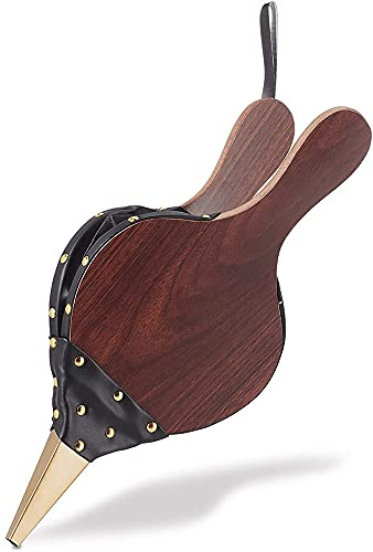 Hunphy Blasebalg Kamin, Kamin Grillgebläse, Kaminbalg, 30 cm Großer Blasbalg aus Holz, Blasebalg Grill, Holzkaminbalggussdüse mit Aufhängeschnur, für Kamin, Grill, Outdoor Camping, Holzofen (Braun)