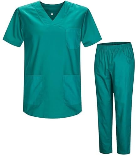 MISEMIYA Unisex Medizinisches Kasack-Set 817-8312 | Bequeme und strapazierfähige Pflegeuniform mit Kasack und Hose für Klinik, Krankenhaus und Praxis
