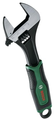 Bosch Rollgabelschlüssel 200mm (verstellbarer Schraubenschlüssel; hochwertig und robust; Softgrip; langlebig; geschmeidiges Öffnen bis zu 32mm)