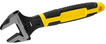Stanley MaxSteel Einmaulschlüssel 0-90-949 (verstellbar, 33 mm x 250 mm Länge, Chrom-Vanadium Stahl, Kopf angewinkelt)
