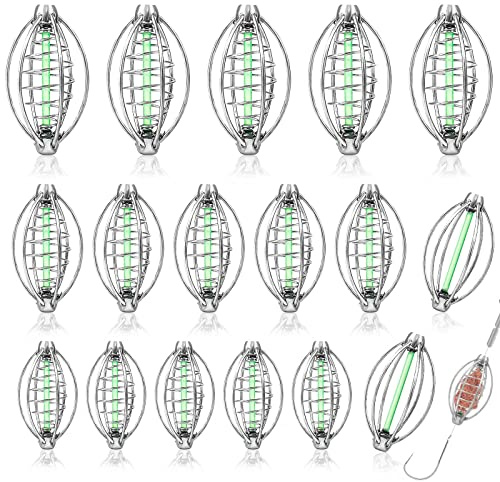 ADNEWX Futterkorb Angeln, Angelkorb Spring Angeln Inline Feeder Set 17 STK | 5cm 6cm 7cm Edelstahl Fischköder Futterkorb zum Nisten und Füttern
