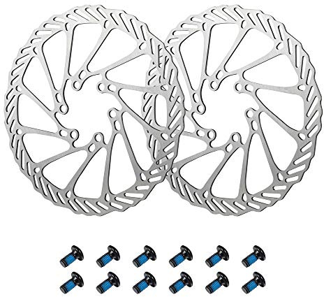 Newgoal Fahrrad bremsscheibe 160mm 2 Stück Edelstahl Fahrrad Bremsscheibe mit 12 Schrauben,Scheibenbremse Scheibenfahrradzubehör