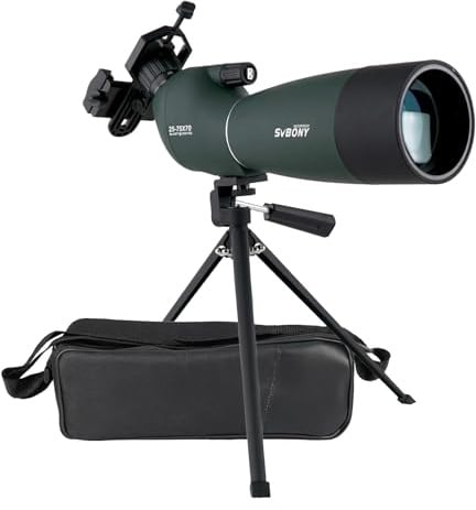Svbony SV28 25-75x70 Spektiv mit Stativ, HD BAK4 Prisma FMC, Spektive Sportschützen, Wasserdicht mit Handy Adapter Tragetasche, Spektive für Wildlife Scenery Vogelbeobachtung