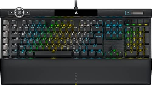 CORSAIR K100 RGB Optisch-Mechanische Kabelgebundene Gaming-Tastatur - OPX Linear-Schalter - PBT Double-Shot Tastenkappen - Elgato Stream Deck & iCUE Kompatibel - PC, Mac, Xbox - QWERTZ DE - Schwarz