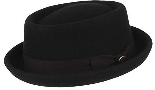 GEMVIE Pork Pie Hut für Herren Womens 100% Wolle Filz Fedora Trilby Hut schwarz Erwachsene Unisex Porkpie