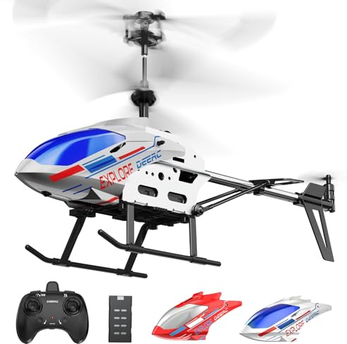 DEERC DE28 Hubschrauber Ferngesteuert,für Einsteiger,Indoor RC Helikopter Spielzeug mit LED-Beleuchtung,2,4GH 3,5Ch RC Heli mit Gyro Schwebefunktion,Geschenk für Kinder ab 12 Jahren