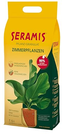 Seramis Pflanz-Granulat für alle Zimmerpflanzen, 7,5 l – Pflanzen Tongranulat, Blumenerde Ersatz zur Wasser- und Nährstoffspeicherung