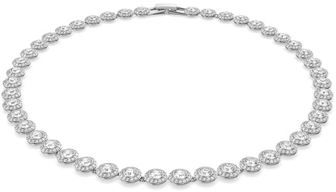 Swarovski Una Angelic Halskette, Rundschliff, Mittel, Weiß, Rhodiniert
