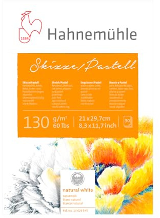 Skizze/Pastell-Block 100% Hadern 130g/m?, DIN A4, 30Blatt