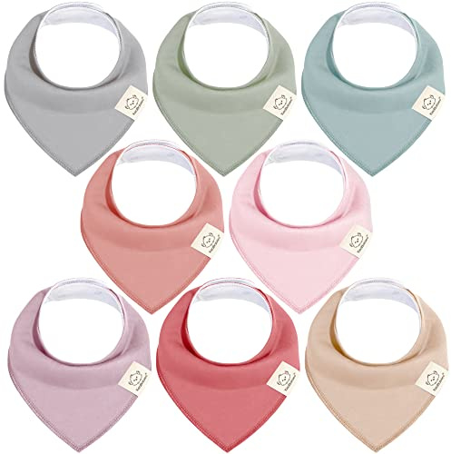 KeaBabies 8-Pack Dreieckstuch Baby Junge,Mädchen, 0-36 Monate(Muted Pastel) | Super Absorbierende Halstuch, Bio-Baumwolle Baby Lätzchen, Baby Bandana Lätzchen für Säuglinge, Neugeborenes Sabberlätzchen