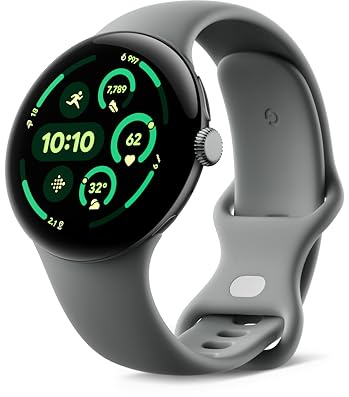 Google Pixel Watch 3 (45 mm) – Android smartwatch with Heart Rate Tracking, Advanced Running from Fitbit, Fitness Insights, 24-Hour Battery – Matte Hazel Aluminium Case – Hazel Band – Wi-Fi