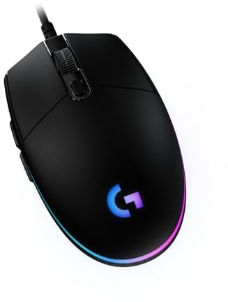 Logitech G203 Gaming-Maus mit anpassbarer LIGHTSYNC RGB-Beleuchtung, 6 programmierbare Tasten, spieletauglicher Sensor, Abtastung mit 8.000 DPI, Geringes Gewicht - Schwarz