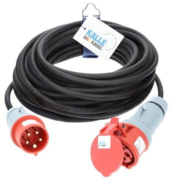 KALLE DAS KABEL CEE 400V Verlängerungskabel Starkstromkabel Kraftstromkabel Starkstromverlängerung Gummiverlängerung H07RN-F 5G2,5mm² 16A 25 Meter