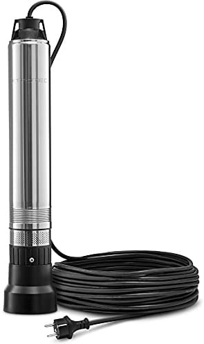 TROTEC TDP 370 E Tiefbrunnenpumpe Edelstahl – 5.100 l/h, 370 W, 4 bar, max. 20 m Eintauchtiefe, IPX8, für Brunnen und Zisterne