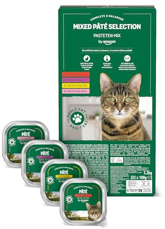 by Amazon Nassfutter für Katzen, Pastete Gemischt, 100g, 32er-Pack
