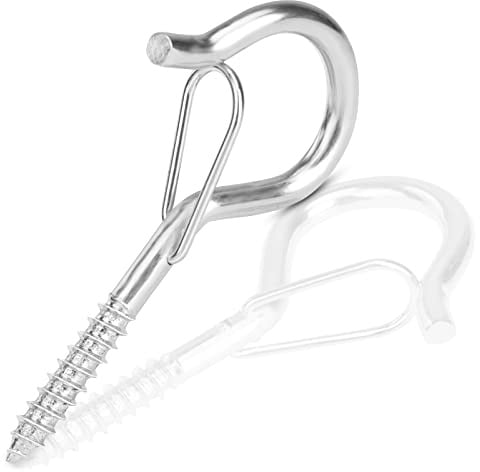 MOGADEE® 10 Stück Schraubhaken M6, Haken zum Schrauben | Deckenhaken Schwerlast, Schraubhaken mit Sicherung für Hängematten, Markisen, Hängesessel, Festkabel, Blumenampel