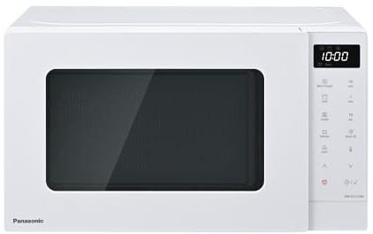 Panasonic NN-GT21QWEPG 20L Grill-Mikrowelle mit Drehteller und Gitterrost, 800 W, 1000 W Grill, LED-Display, automatisches Auftauen, insgesamt 12 Automatikprogramme, Timer, weiß