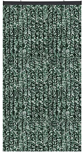 Bestlivings Flauschvorhang in Sondergröße - Türvorhang Breite: 120cm - Länge: 250cm, Grün Meliert