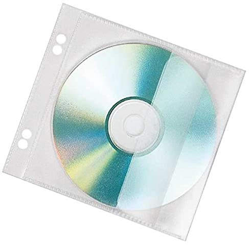 VELOFLEX - CD-Hüllen zum Abheften für 1 CD, 10er Packung | Transparent, aus PP-Folie, mit Verschlussklappe, passend für Standardringbücher, CD Aufbewahrung