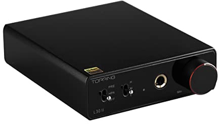 TOPPING L30II NFCA Linear Kopfhörerverstärker – 6,35 mm Klinke 3,5 mm Adapter RCA Eingang und Ausgang 37 Vpp hohe Ausgangsspannung Mini HiFi Amp Audio Hi-Res Vorverstärker Schwarz