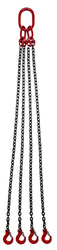 Hebezeug Kettengehänge 4 Strang Anschlagkette Hebewerkzeug G80 Alloy Steel Chains 5T Tragfähigkeit Schwerlastkette Hebeschlinge 1.5m Länge