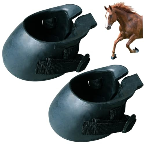Hufretterstiefel, natürlicher Hufschuh, Hufstiefel für Pferde, Gummi -Schutzleichter mit Touch Tape -Verschluss zum Hufschutz - L.