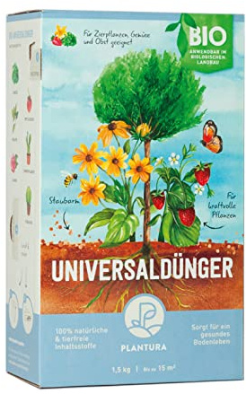 Plantura Bio-Universaldünger mit Langzeitwirkung, für alle Pflanzen, tierfrei & Bio, 1,5 kg