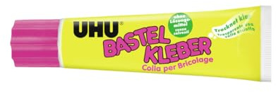 UHU Bastelkleber Standtube, Lösungsmittelfreier Weißleim zum Basteln und kreativen Gestalten, 90 g